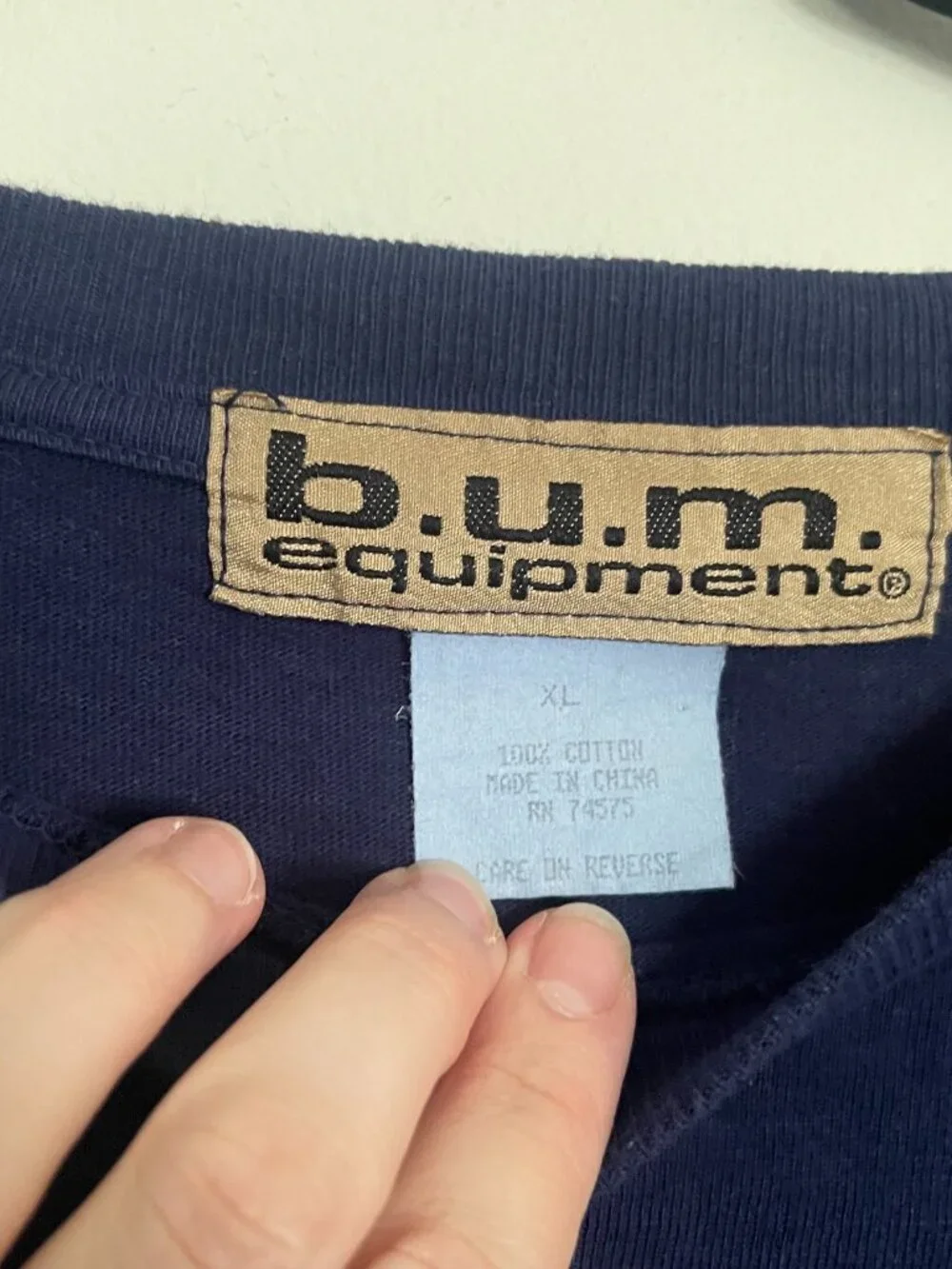 Vintage BUM Equipment Men's XL T-Shirt Navy 90s A2